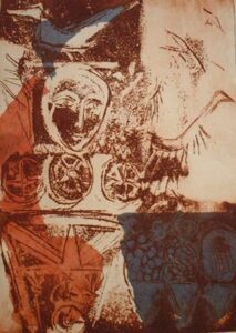 The Offering Table 56x66cm Medium: etching with chine colle Edition size:20