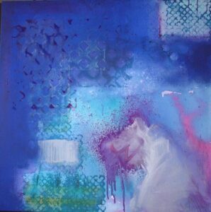 Blue Magenta Acrylic and pigmen on canvas 76x76 cm
